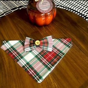 Plaid stylish dog bandanna personalized